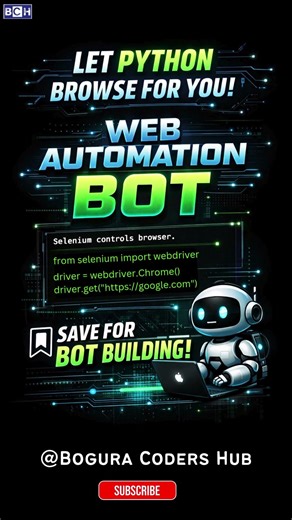 Let Python Browse the Web for You 🤖 | Selenium Automation |Turn Python into a Browsing Bot 🧠⚡|Python