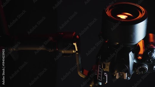 vertical video new electronic gyroscopic stabilizer for small SLR and mirrorless cameras and still cameras controlled via smartphone or joystick