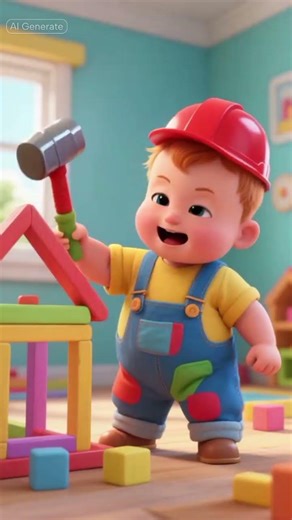 3D cartoon making a house 😊👍😊