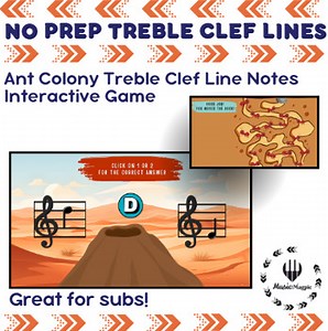 Ant Colony Summer Treble Clef Lines Interactive Elementary Music Activity Game