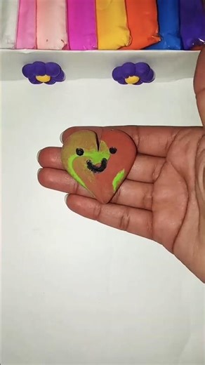 diy a cute mini heart with clay #creativeclayideas #diy #video #art #clay #trending