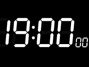 19 Minute Countdown Timer - White Big Digit Black Background (No mid-video ads)