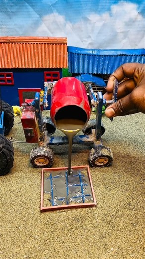 mini construction pillar making construction project | diy tractor video 6. #ytshorts #youtubeshorts