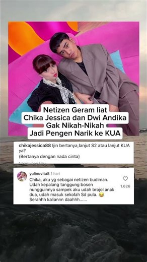 Netizen geram pengen tarik Chika jesika dan Dwi Andika ke KUA #chikajessica
