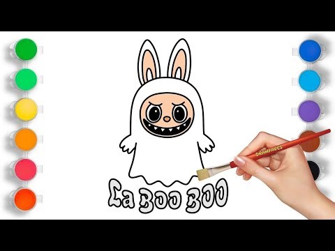 How to Draw a Labubu Doll in a Ghost Costume 👻 | Easy Halloween Drawing for Kids | Halloween Vibe