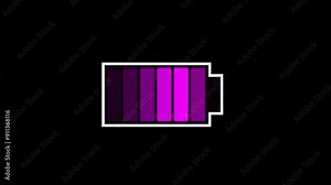 Charging Level low to full battery Symbol Animation. technology Battery icon animation. 4k Stock Video