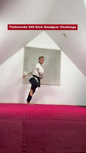 Taekwondo 540 Kick Headgear Challenge #taekwondo #tkd #karate #mma #muaythai #kickboxing #martialarts #martialartist #blackbelt #fitness | Liam Gutmacher TKD