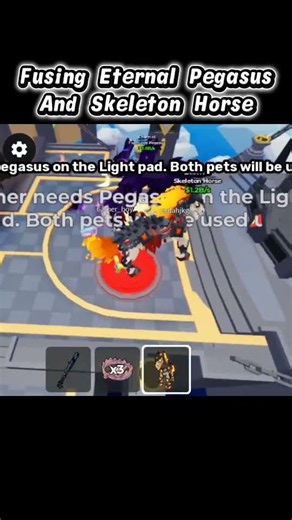 Fusing eternal pegasus and skeleton horse #stealanegg #roblox