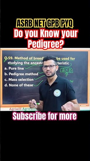 Pedigree Method of Plant Breeding Explained 🌾 #pyq #mcq | #asrbnet2025 #plantbreeding #jrf #srf