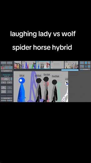‏laughing lady vs wolf spider horse hybrid