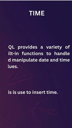 TIME|SQL TIME COMMAND|TIME IN SQL