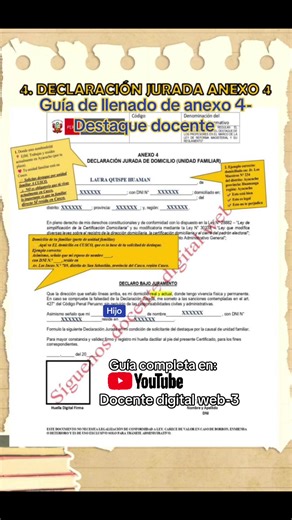 Guía de llenado del anexo 4 para unidad familiar