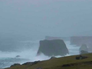 Eshaness cliffs, Shetland, in an equinoctial storm