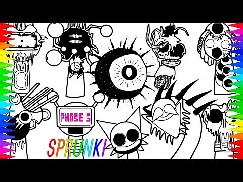 SPRUNKI New Coloring Pages | How to Color ALL Incredibox Sprunki New Mod PHASE 5 | NCS MUSIC