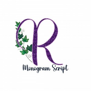 Monogram Letters, Monogram Font, Script Font,png, Sublimation, Clipart, Purple, Glitter Monogram, Preppy,preppy Stuff, - Etsy