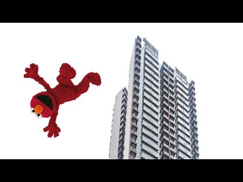 elmo falls off the roof