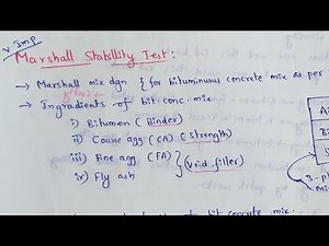 Marshall stability test for bitumen | Marshall stability test