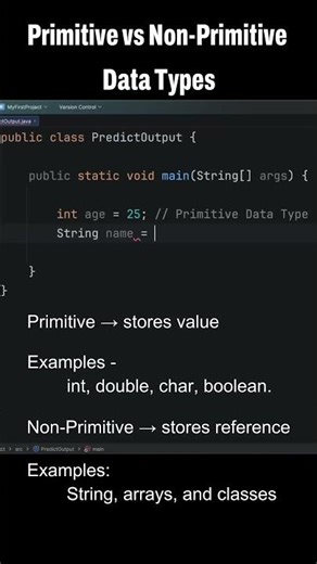Primitive vs Non-Primitive Data Types #shorts