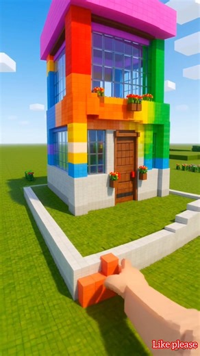 Minecraft build colorful house #minecraft #shorts