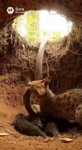 Wild Cat Saves Her Cub From a Python 🐆🐍