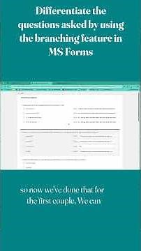 Differentiate the questions asked by using the branching feature in MS Forms