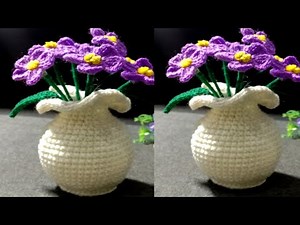 Crochet flower vase pattern