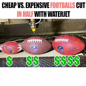 430K views · 552 reactions | Cheap Vs. Expensive Footballs Cut In Half With Waterjet | Waterjet Channel | Facebook