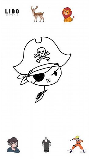 How to Draw a Cute Pirate 🏴‍☠️ Simple and Stylized Drawing Tutorial #lidoartworks