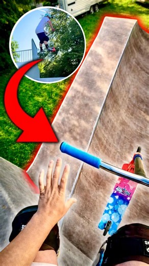 This gap is way too INSANE! (Fail?!) 😱😂🛴#scooter #skatepark #scootering