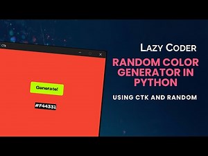 CustomTkinter Tutorial | Build a Random Color Generator App in Python