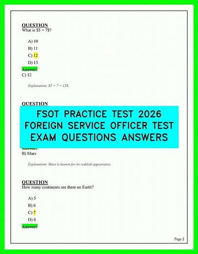 FSOT PRACTICE TEST 2026 FOREIGN SERVICE OFFICER TEST EXAM QUESTIONS ANSWERS video