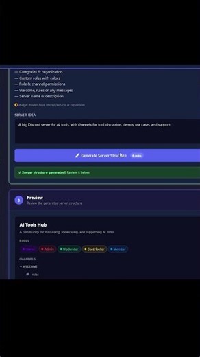 I Built a Full Discord Server with AI in 30 Seconds 🤯 #shorts