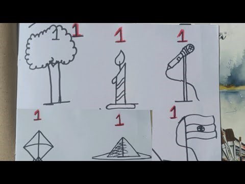 Easy Drawing with Number 1 | Simple Drawing Ideas for Beginners 🎨