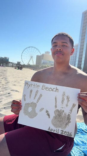 #myrtlebeach #beachdate #minibaecation #sandhandprint #handprintportriat@Soti Woodson