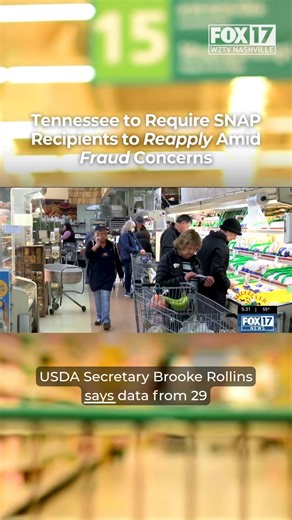 75K views · 2.9K reactions | The USDA Secretary said SNAP beneficiaries will be required to reapply for benefits to prevent fraud. Those receiving the SNAP benefits would have to prove they meet the eligibility requirements to keep getting payments. Read more about this story at the link in our bio. | WZTV FOX 17 News, Nashville | Facebook