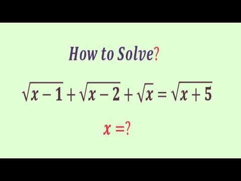 Russian Math Olympiad Question | advanced Math for competitive Exams | Radical equation | x=?