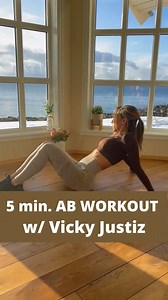 Kickstart your week with this 5-minute abs workout to build a strong core 💪🏼🤎 🎥 instagram.com/vickyjustizfitness | Women's Best