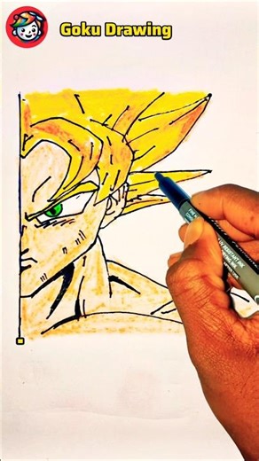 Goku Ssj Drawing 🔥😱 #shorts #goku #drawing #dragonball