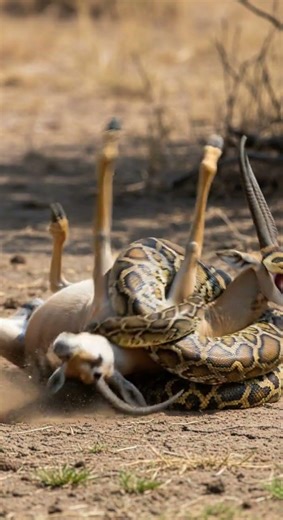 Will the giant python devour the helpless explorer caught in the wild #python #wildlife #adventure
