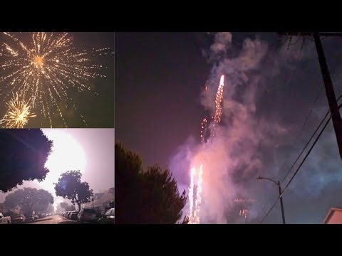 4th of July Fireworks 2025 — South Central Los Angeles Driving POV Street View — 54th/Avalon