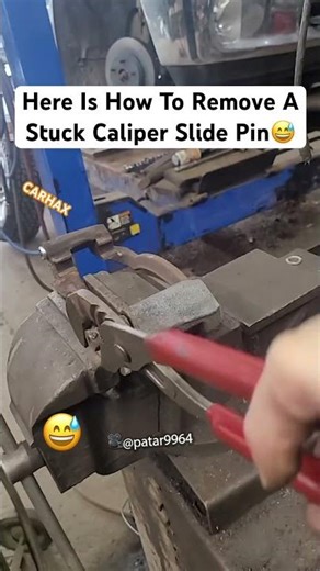 Classic seized slide pin moment😅 #shorts #fyp #mechanic #brakes #caliper #garage #car #tools #rust