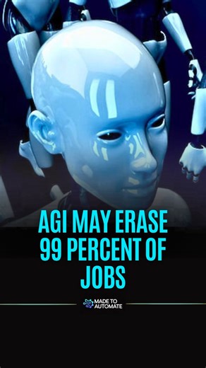 Made To Automate on Instagram: "Experts suggest that AGI could emerge sooner than many expect, with predictions pointing toward the possibility of full human level capability within a few years. If this shift happens, artificial intelligence may rapidly expand beyond narrow tasks and enter every major domain of work. Some forecasts warn that automation could replace a significant portion of human labor by the early 2030s. Advanced systems might complete tasks faster and with fewer errors, reshap