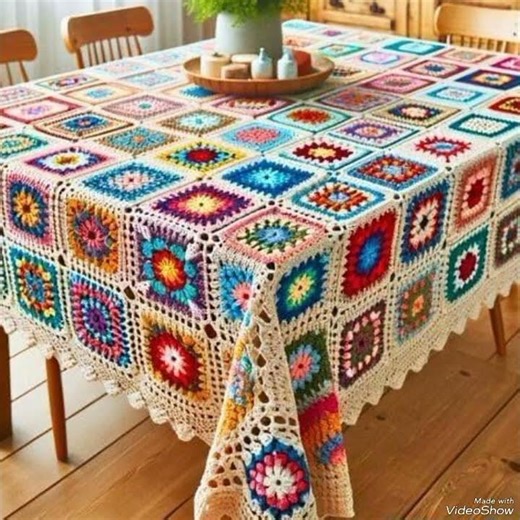 how to make crochet round table covers designs
