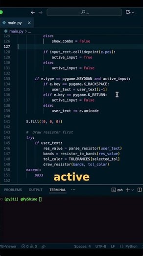 Pygame - create resistor app in python - Part 3/4 #pygame #python