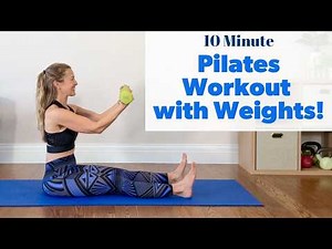 10Min PILATES WORKOUT WITH WEIGHTS - Full Body Workout at Home