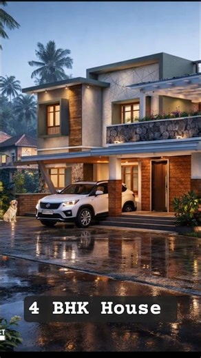 home 🏡 | contemporary house design in Kerala #shortsfeed #3delevationdesign #architecture