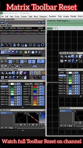 Reset Matrix Toolbar in 1 Click | Rhino 3D & Matrix tutorial