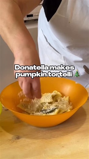 Pasta Grannies on Instagram: "On Christmas Eve, in some parts of the Lombardy region in Italy, tradition calls for eating di magro (meatless dishes): pumpkin tortelli are prepared, particularly in the Mantua area. Here we are in Rivarolo Mantovano, a small town in Lombardy, with 68-year-old Donatella showing us her family recipe. You can find the full video on our Youtube channel. #ravioli #pasta #freshpasta"