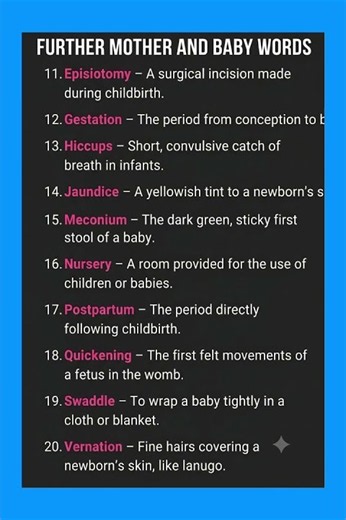 Mother and baby words definition PART 2.# #baby #mentalhealth #babycare #health