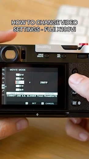 How to change the video settings on the Fujifilm X100VI mirrorless camera #fujifilmx100vi